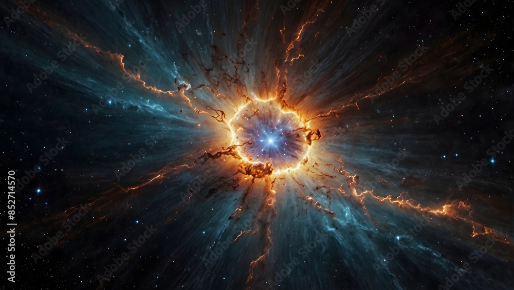 Fototapeta premium The awe-inspiring sight of a supernova lighting up the universe ai_generated