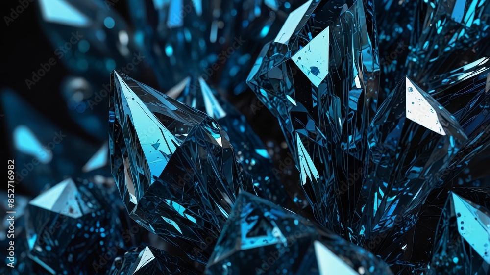 Enthralling Blue: Crystal Abstract Background