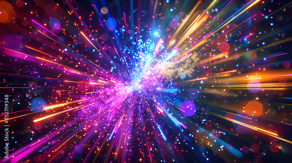 Naklejka premium Colored light streaks