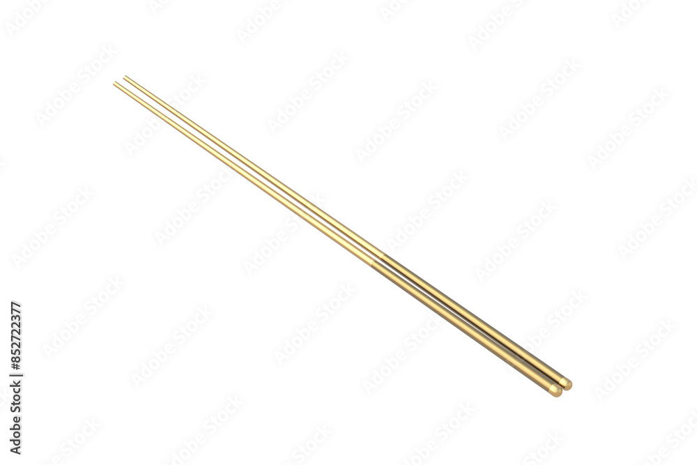 Golden billiard cues isolated on white background. 3d render Golden billiard cues isolated on white background. 3d render
