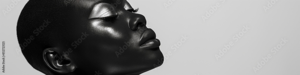 Fototapeta premium Beautiful black woman with perfect skin