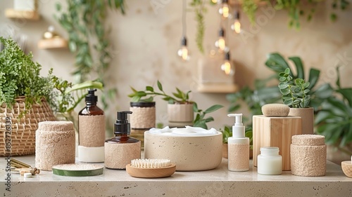 Wallpaper Mural Assorted eco-friendly beauty products on a natural background Torontodigital.ca