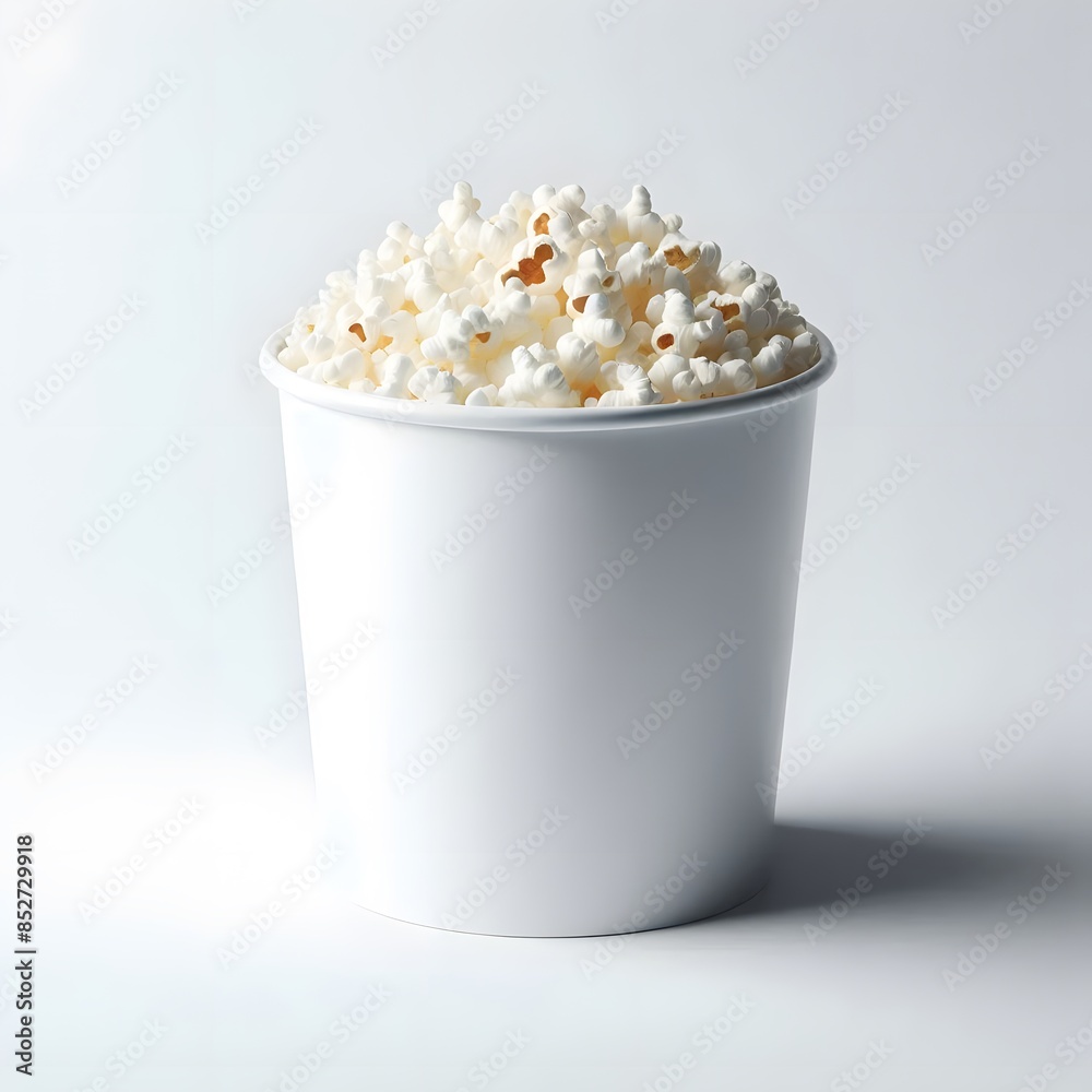 Blank white popcorn bucket mockup isolated, 3d rendering. Clear pop corn pail mockup fastfood front side view. Paper snack bucketful design mock up. 3D illustration. Blank white popcorn bucket mockup isolated, 3d rendering. Clear pop corn pail mockup fastfood front side view. Paper snack bucketful design mock up. 3D illustration.