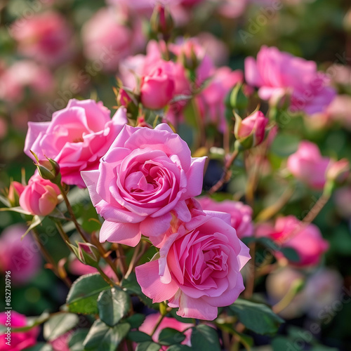 pink roses in garden
