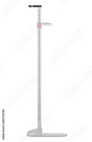 Stadiometer for Adult and Pediatric Patients. Portable height measuring rod. 3D rendering