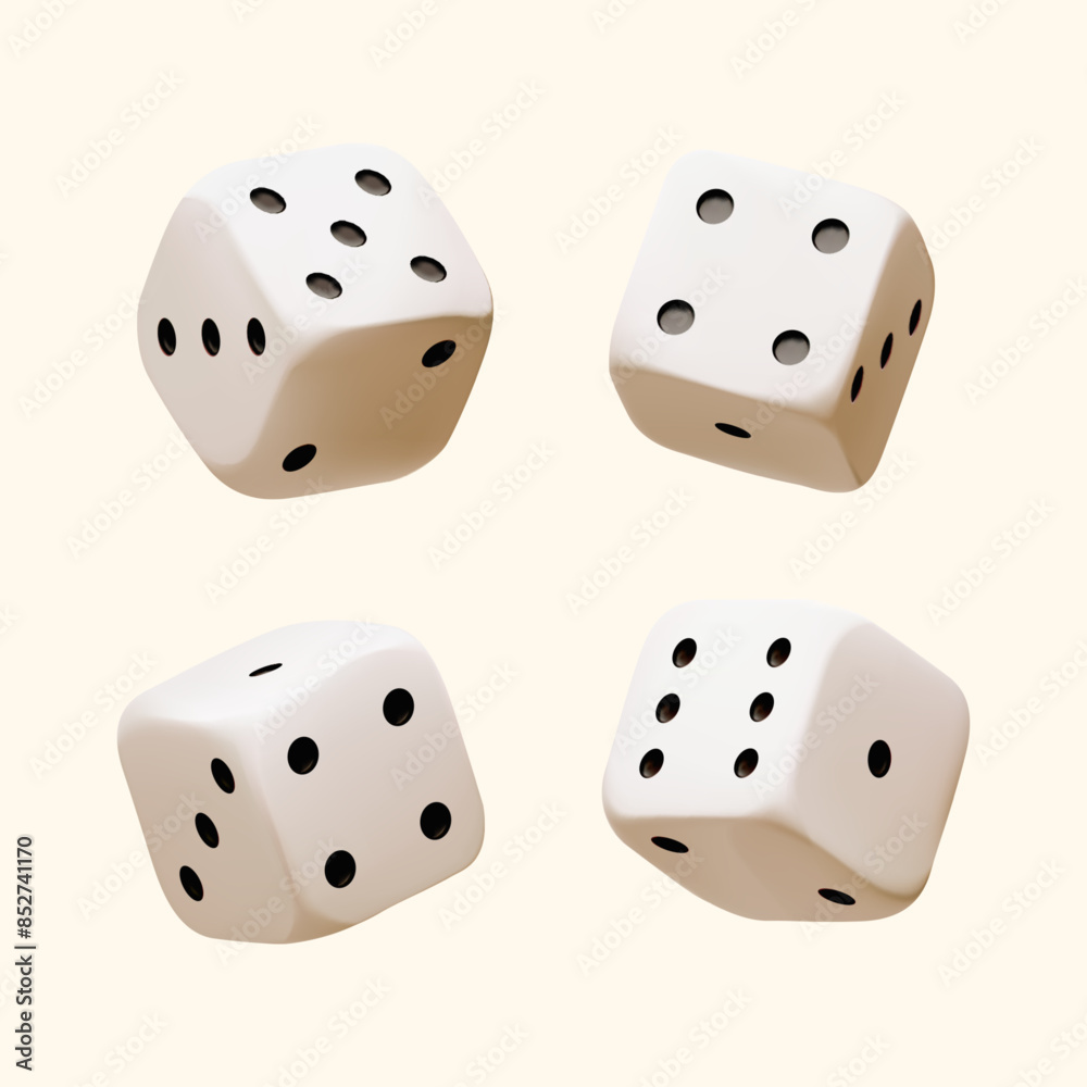 Dice set. 3D gambling and game design. Dice set. 3D gambling and game design.