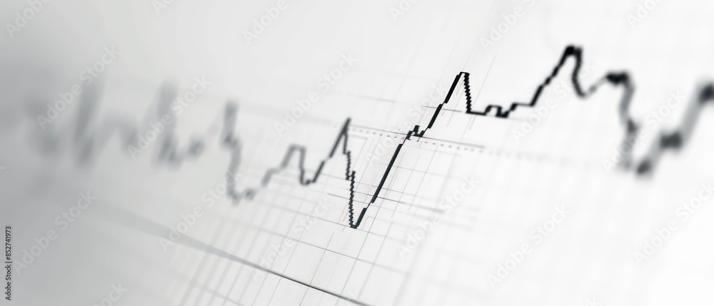 Business graph and chart on paper, illustrating market data and investment trends Business graph and chart on paper, illustrating market data and investment trends