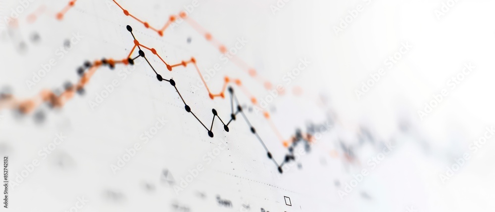 Business graph and chart on paper, illustrating market data and investment trends Business graph and chart on paper, illustrating market data and investment trends