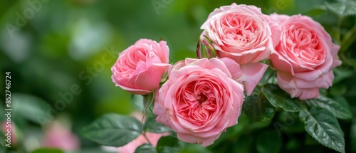 Delicate pink rose, showcasing its vibrant petals and captivating fragrance in a summer garden