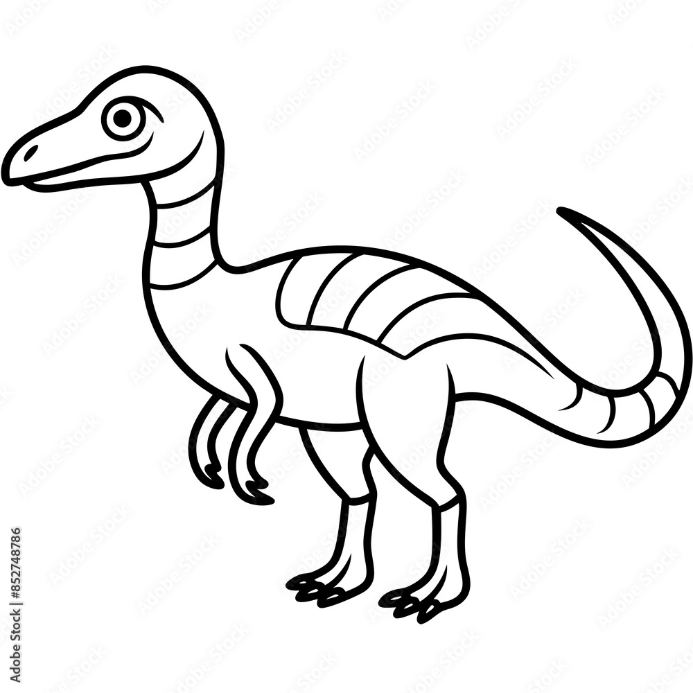 Line art of Hypsilophodon vector silhouette Line art of Hypsilophodon vector silhouette