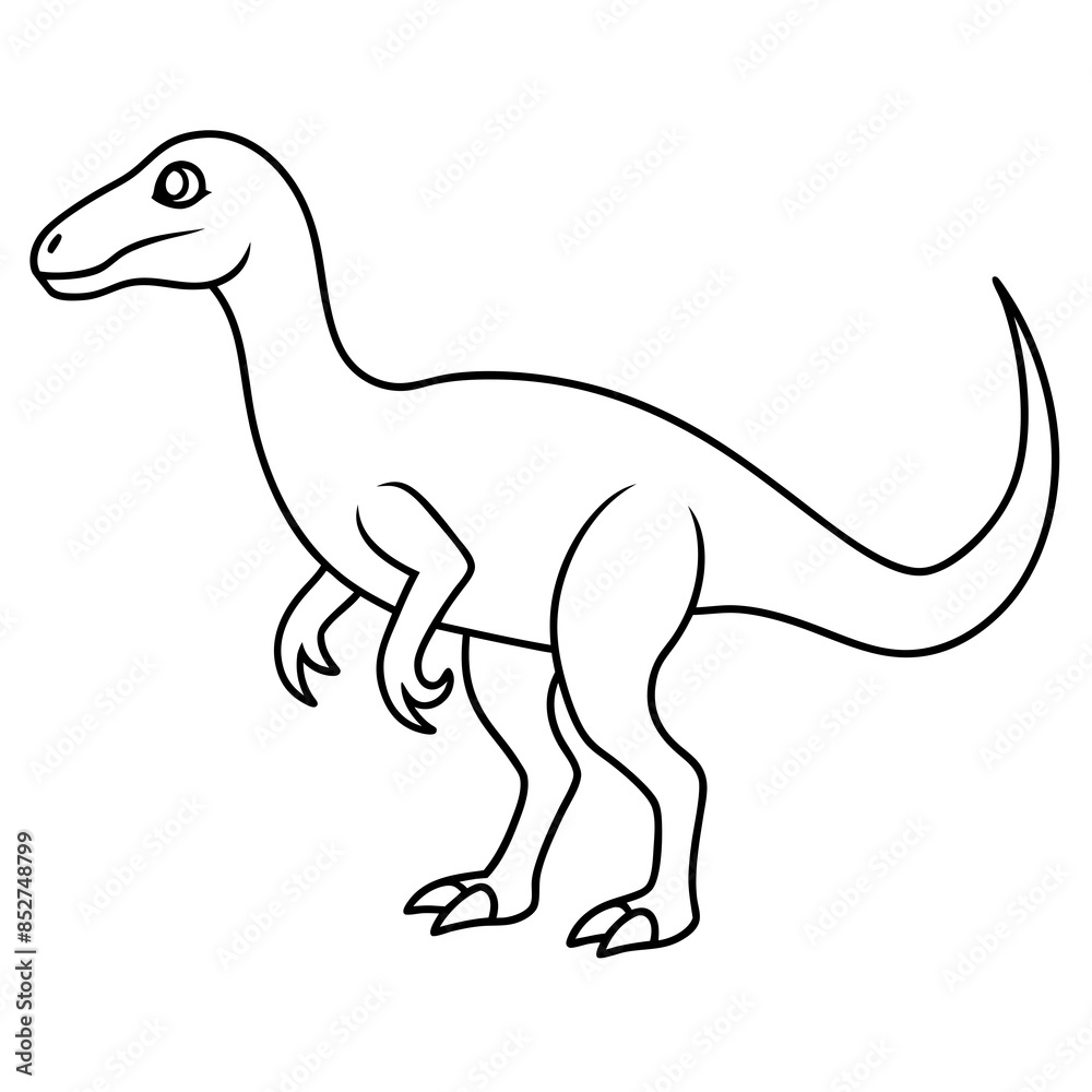 Line art of Hypsilophodon vector silhouette Line art of Hypsilophodon vector silhouette