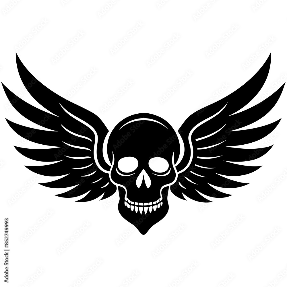 Skull Wings vector silhouette Skull Wings vector silhouette