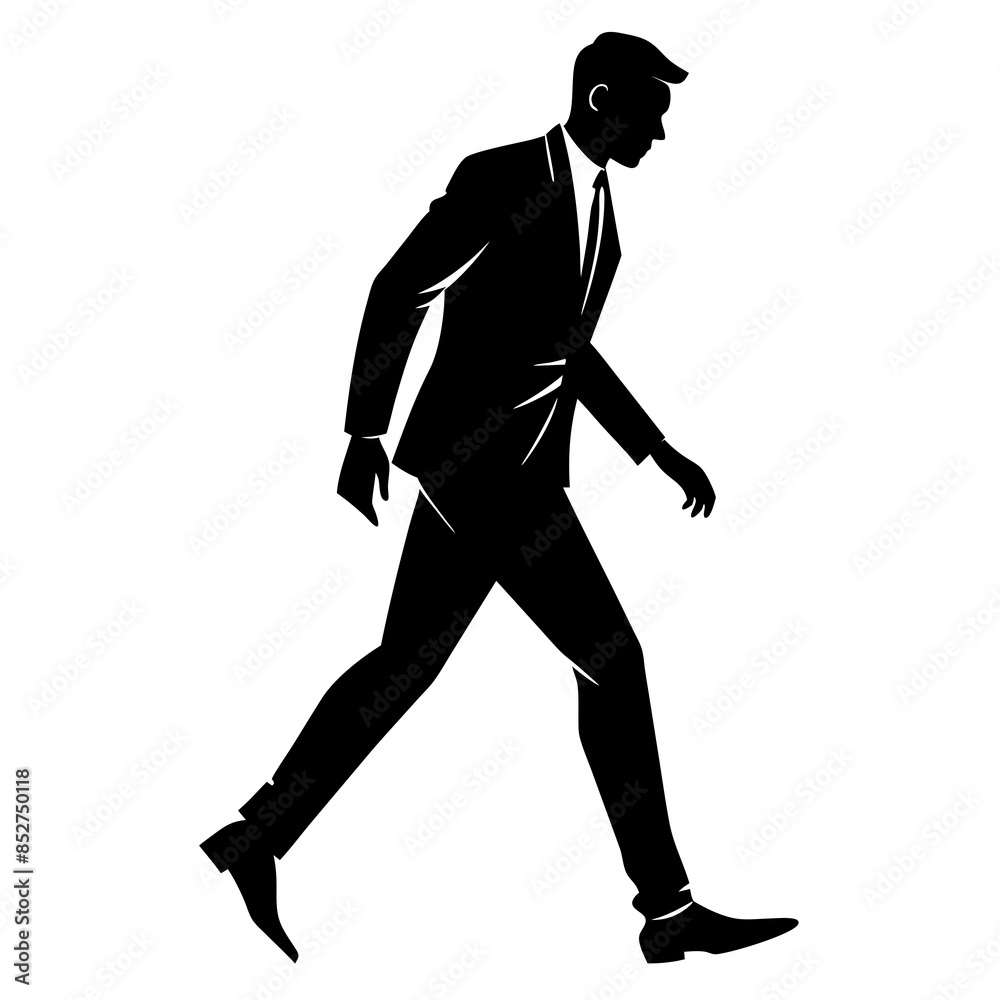 Vector silhouette of walking man with arms swinging Vector silhouette of walking man with arms swinging
