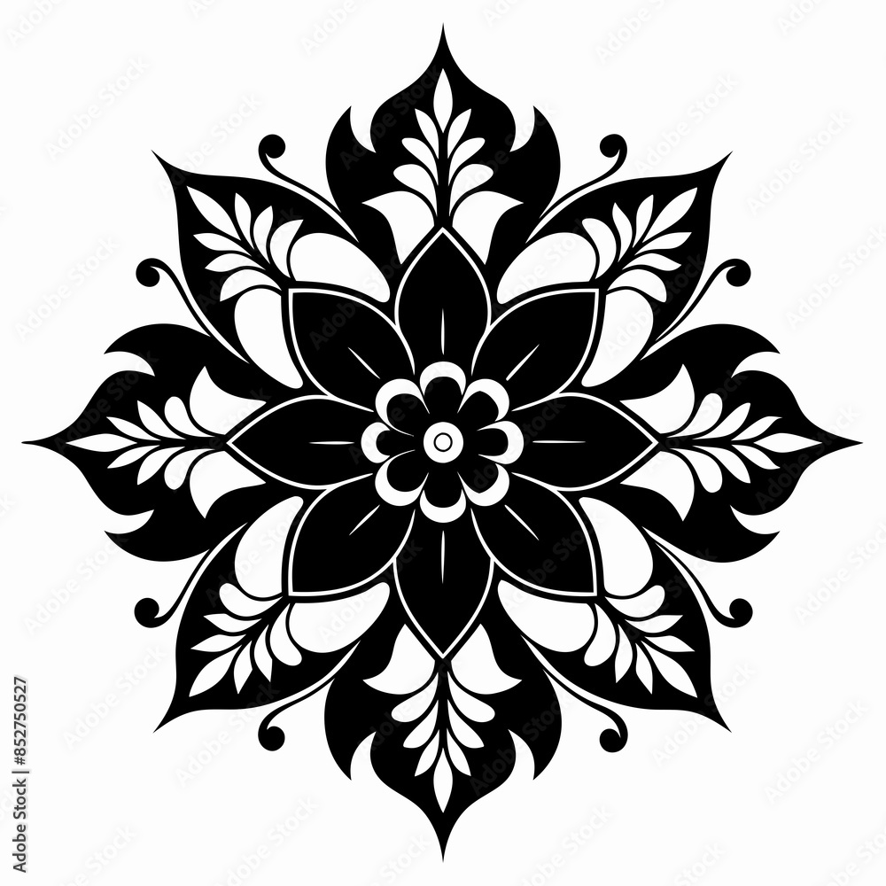 flower ornament silhouette white background flower ornament silhouette white background