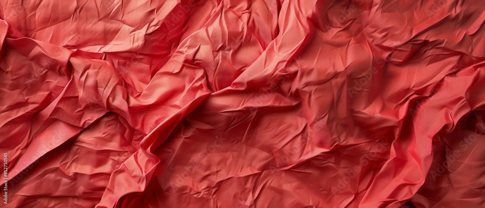 Crumpled silk red and pink textured fabric, resembling grunge patterns on satin material. Crumpled silk red and pink textured fabric, resembling grunge patterns on satin material.