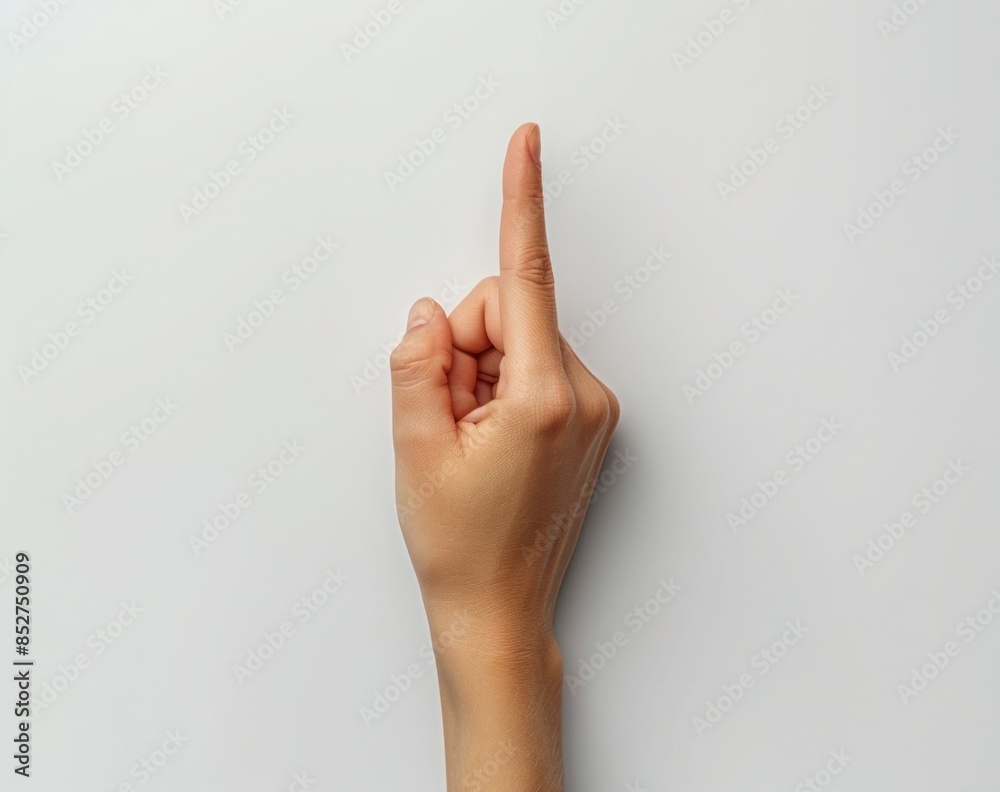 Hand Pointing Upwards Against a White Background Hand Pointing Upwards Against a White Background