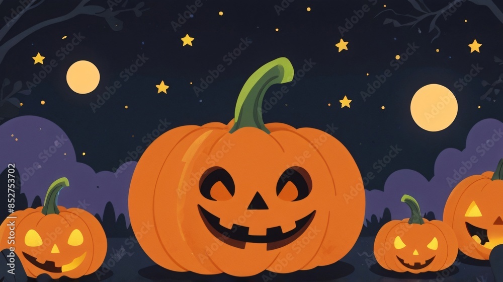 illustration pumpkin jack with halloween background illustration pumpkin jack with halloween background