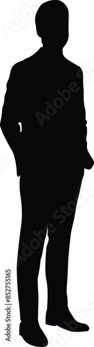 Official or businessmen man walking, sitting  or standing silhouette 