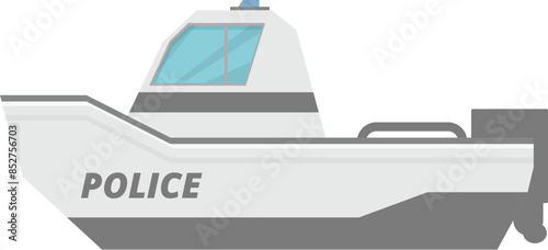 Modern police boat patrolling coastline ensuring public safety