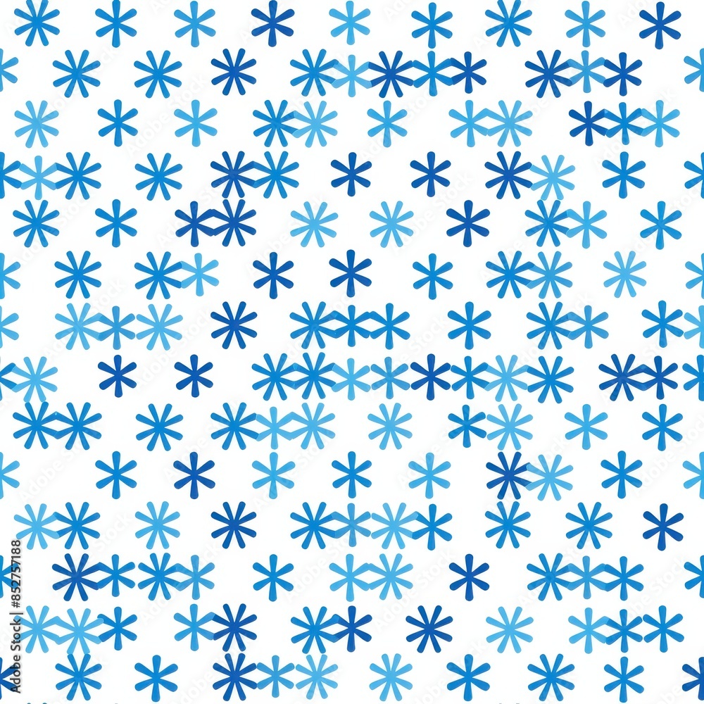 Abstract Blue Snowflakes Pattern on White Background Abstract Blue Snowflakes Pattern on White Background