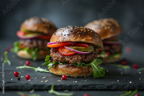 Delicious burger. Fast food