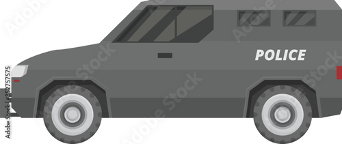Armored police van transporting criminals with tinted windows for prisoner safety