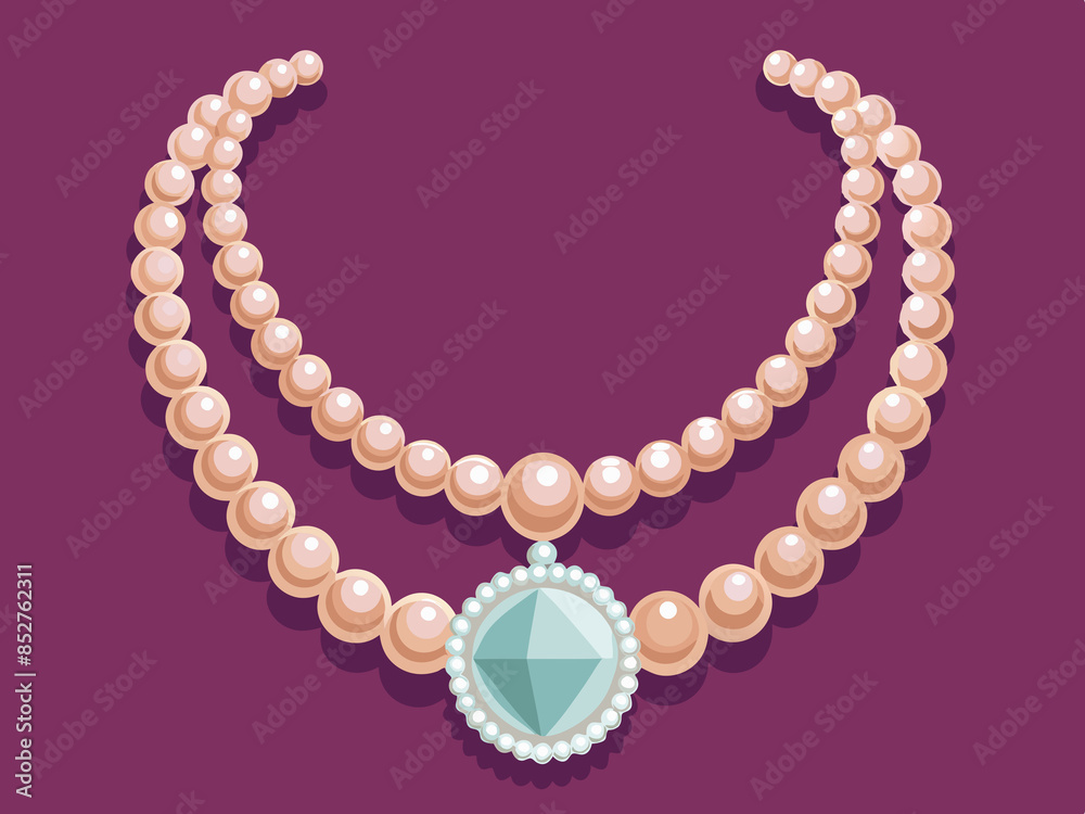 Exquisite pearl necklace with a diamond clasp Exquisite pearl necklace with a diamond clasp
