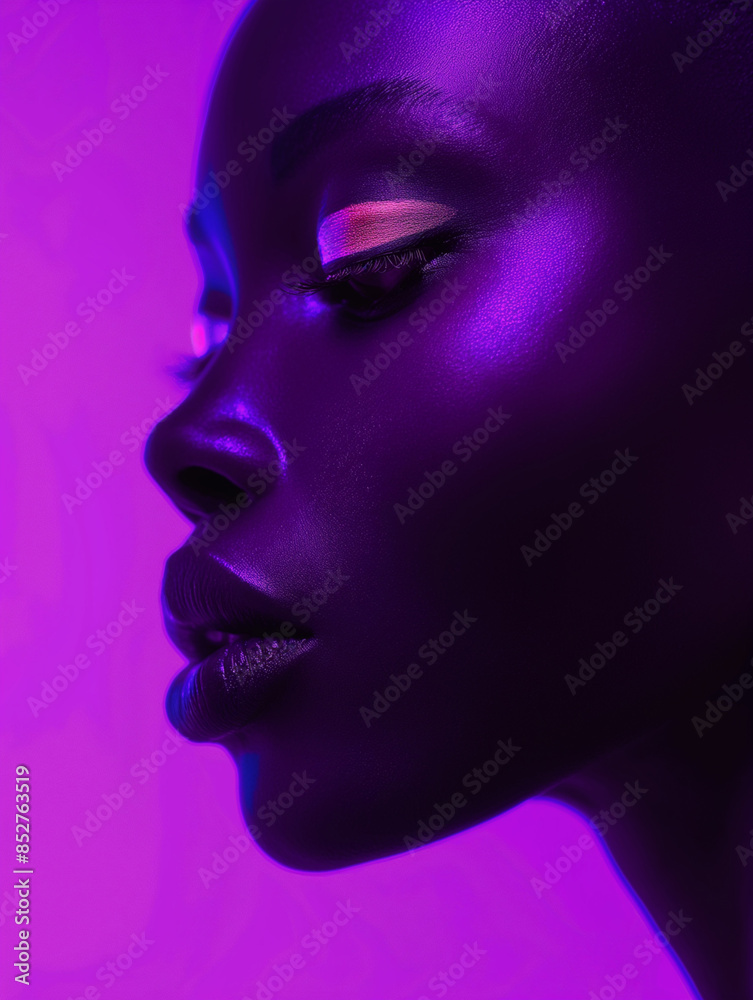 Beautiful black woman with neon lights Beautiful black woman with neon lights
