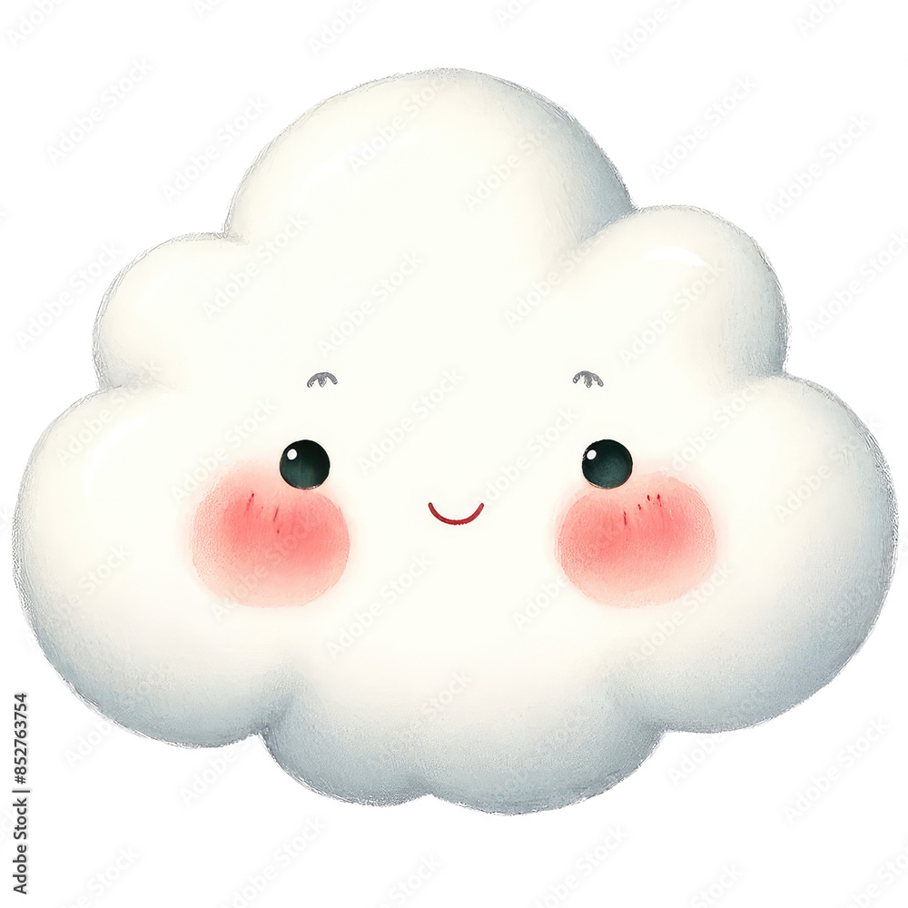 Cute cartoon cloud smiling face,kawaii style. Cute cartoon cloud smiling face,kawaii style.