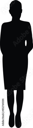 Business or executive official woman silhouette or vector file 