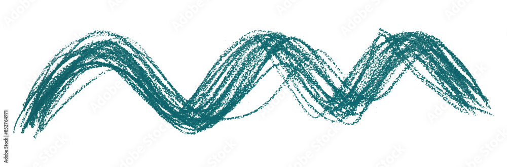 Obraz premium Green pencil strokes isolated on transparent background.