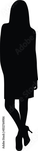 Business or executive official woman silhouette or vector file 