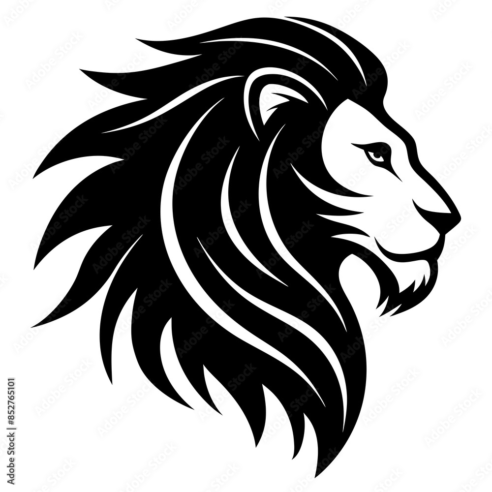 A side profile of a lion silhouette vector illustration A side profile of a lion silhouette vector illustration