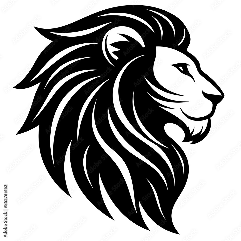 A side profile of a lion silhouette vector illustration A side profile of a lion silhouette vector illustration