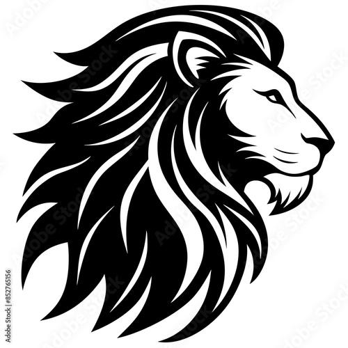 A side profile of a lion silhouette vector illustration 