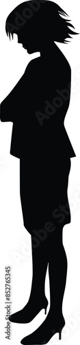 Business or executive official woman silhouette or vector file 