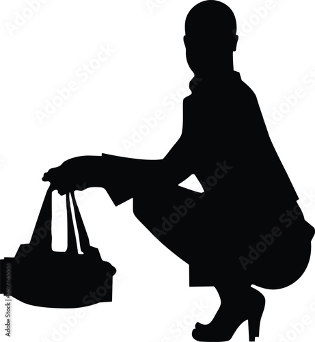 Official, Business or executive woman silhouette on different mood. 