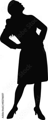 Official, Business or executive woman silhouette on different mood. 
