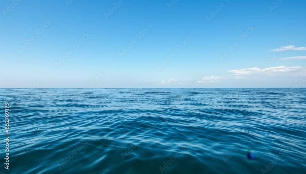Obraz premium Tranquil mediterranean seascape high quality image of calm blue ocean water and sky