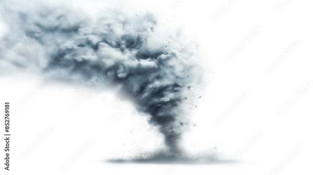tornado funnel at hurricane storm isolated on white background tornado funnel at hurricane storm isolated on white background