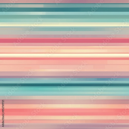 A digital illustration depicting a repeating horizontal stripe pattern in pastel pink, yellow, blue, and purple tones. The stripes are of varying widths and have a blurred, faded effect, creating a so photo