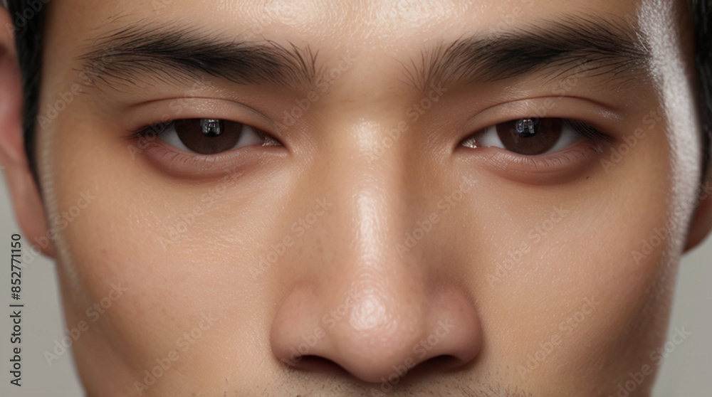 Close up of beautiful Asian man's eyes Close up of beautiful Asian man's eyes