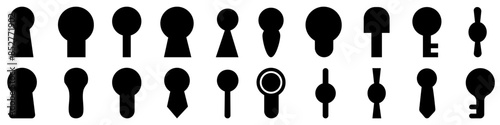 Keyhole vector icon set. Lock illustration sign collection. Key symbol or logo.