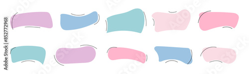set of frames, textbox, doodle style. hand drawn. vector