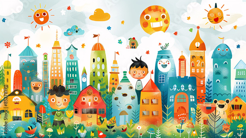 Daily routine chart for children with a cheerful design and fun icons