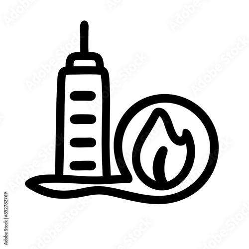 low carbon city  line icon