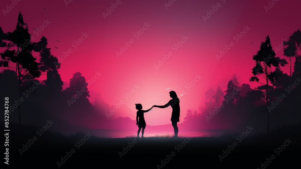 Shadow of postpartum depression looms, symbolizing its impact on a mother and her baby Shadow of postpartum depression looms, symbolizing its impact on a mother and her baby