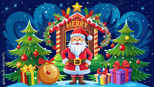 classic-merry-christmas-card-in-realistic-style