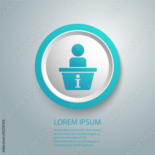 Information Desk icon. Simple Vector Graphics flat