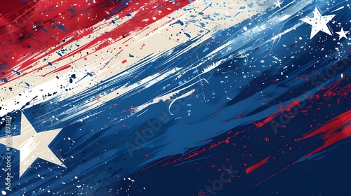 4th of july background. 4th of july desktop background with dreamy blur effect genrated by AI.